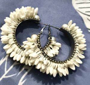 Boho Hoop Earrings with Pearls
