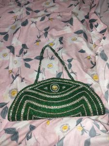 Green Beaded Clutch