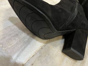 Chic Black Suede Block Heel Ankle Boots