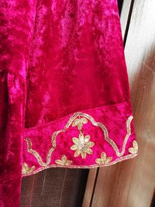 Velvet Embroidered Kurta