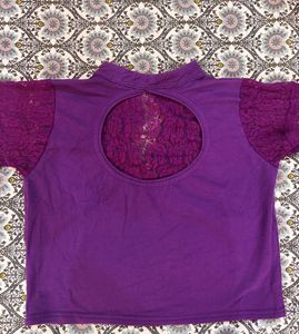 Purple Lace Crop Top