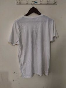 Men's Graphic Print White T-Shirt L size