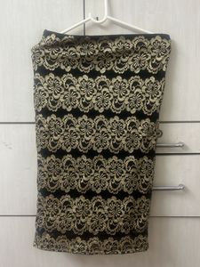 Elegant Black & Gold Lace Skirt