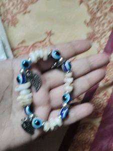Evil Eye Bracelet with Shell Beads