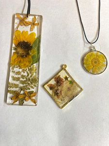Handmade Botanical Resin Pendants