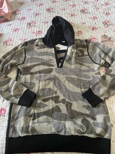 Camo Zip-Up Sweater