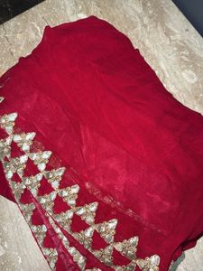 Fushia Pink Embellished Saree