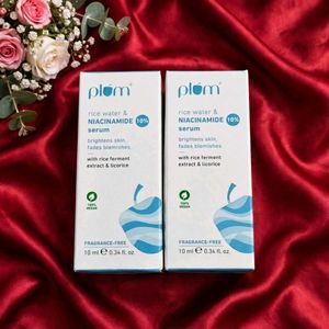 Plum Rice Water & Niacinamide Serum Duo