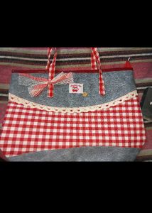Cute Cherry Gingham Tote Bag Savana