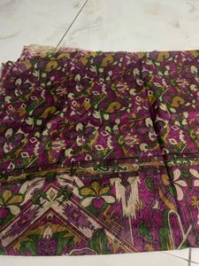 purple geometric pattern saree