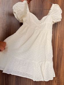 Chic White Eyelet Mini Dress