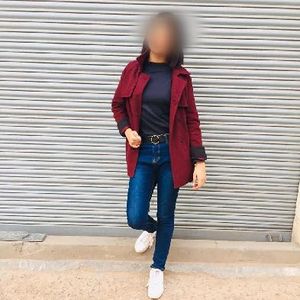 Stylish Maroon Double-Breasted Jacket
