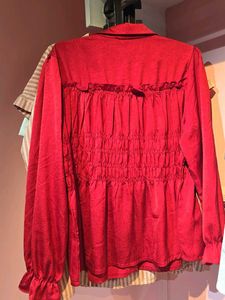 Red ruched Shirt