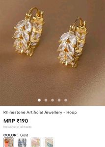 Savana Elegant Crystal Leaf Hoop Earrings