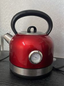 Red Electric Kettle with Temperature Gauge