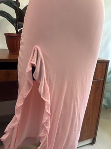 Chic Pink Ruffle Maxi Dress