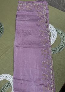 lavender saree with blouse