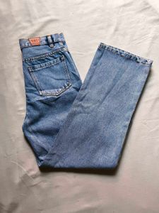 straight blue jeans