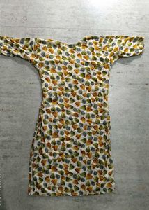 Leaf Print Cotton Kurta
