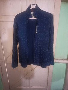 Men's Blue Printed Casual Shirt