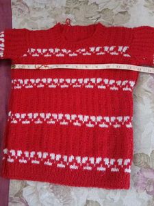 Red &amp; White Knit Sweater