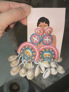 Bohemian Beaded Shell Earrings