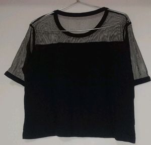 Black Never Coast Print Top