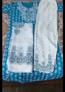 Blue kurti with dupatta set 🩵