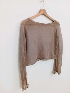 Sheer Mesh Long Sleeve Top