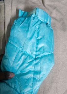 Aqua Puffer Jacket with Hood