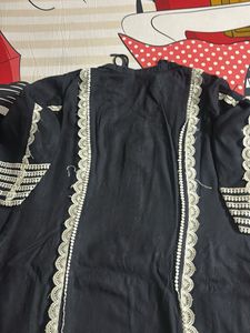 Black Kurta Set with Mirror Work