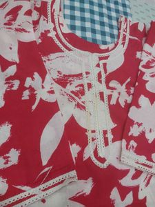 Magenta Floral Kurta Set