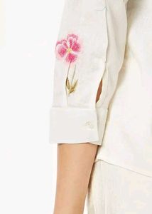 Embroidered White Cotton shirt