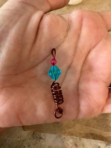 Boho Beaded Charm pendant copper