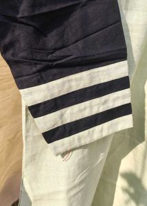 Elegant Black &amp; Pistachio Floral Kurta