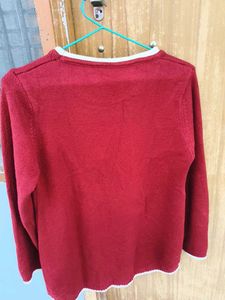 Red Knit Sweater w/ Applique