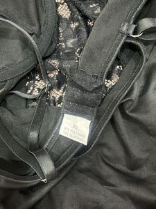 Black Lace Trim Corset Camisole