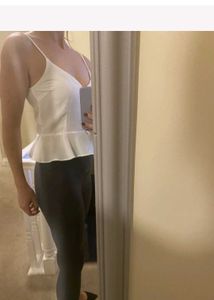 White Peplum Camisole Top
