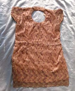 Elegant Peach Embroidered Kurta Set
