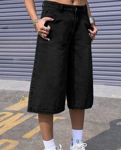 Wide Leg Black Denim Culottes
