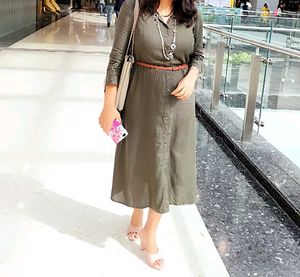 Olive Green Button-Up Kurta