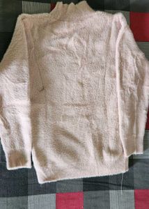 Cozy Pink Fuzzy Mock Neck Sweatshirt