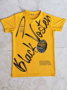 Men's Yellow Graphic T-Shirt