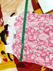 Stylish Pink Floral Kurta Top