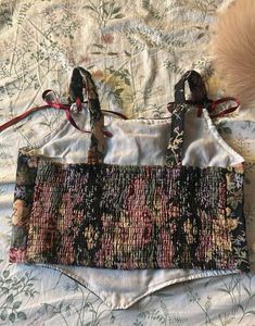 Floral Corset Top with Ribbon Ties