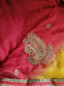 Yellow Embroidered rajasthani poshak