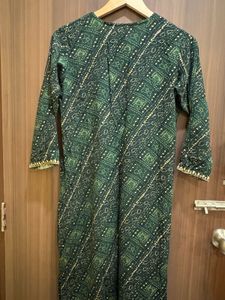 Green Bandhani Kurta