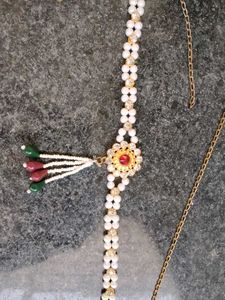 Elegant Pearl & Red Stone Kamarbandh