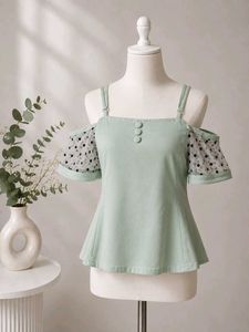 Sweet Off-Shoulder Polka Dot Top