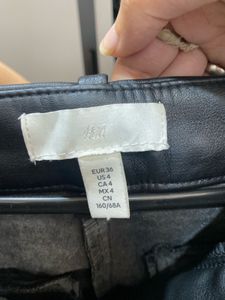 H&amp;M Wide Leg Faux Leather Pants